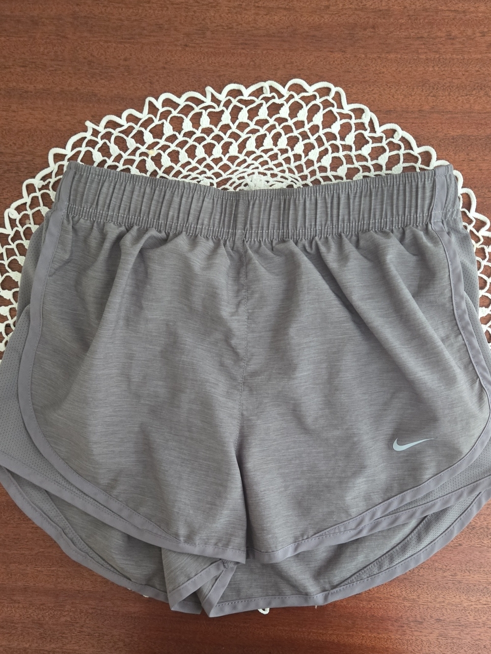 Nike Women's Light Gray Dri-fit Athletic Running Shorts